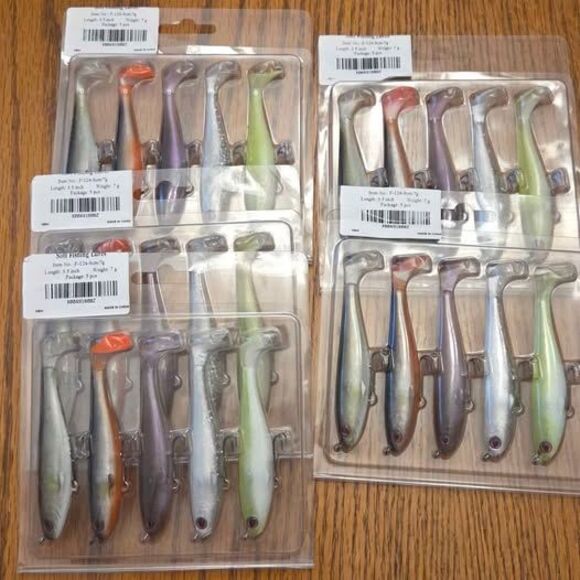 5x Pre-Rigged Soft Fishing Lures - Picture 1 of 5